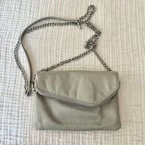 Hobo International | NWT Daria Leather Convertible Crossbody Clutch Handbag Gray